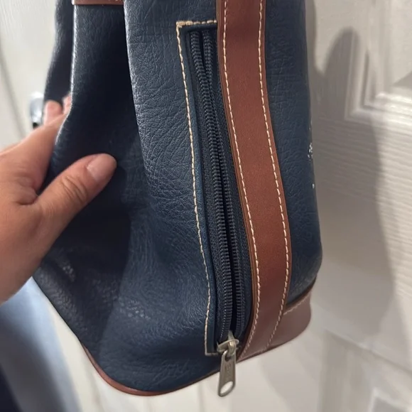 Vintage esprit hunter green and Brown Leather Bucket Bag - Picture 4 of 6